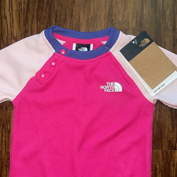 NWT The North Face Baby Waffle Base Layer One Piece Pink  12-18 months - Picture 12 of 13